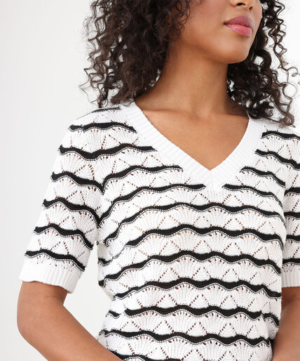 Petite Short Sleeve V-Neck Sweater Image 5