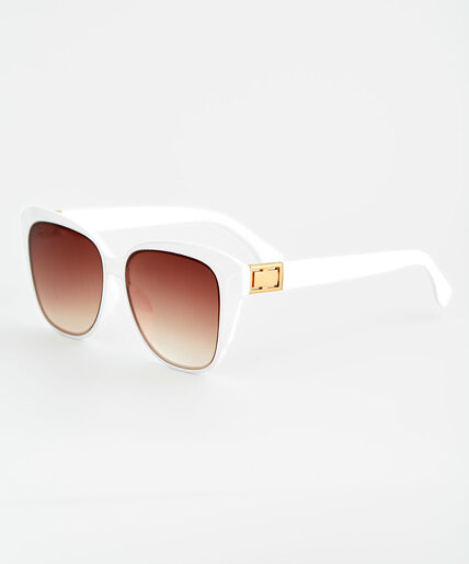 White Cat Eye Frame Sunglasses Image 1
