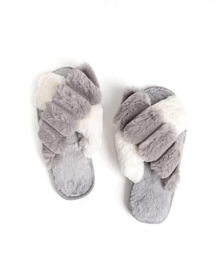 Fuzzy Crossover Slippers Image 1