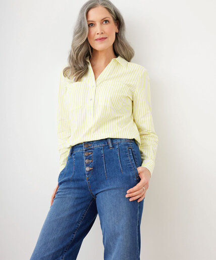Long Sleeve Collared Popover Blouse Image 5