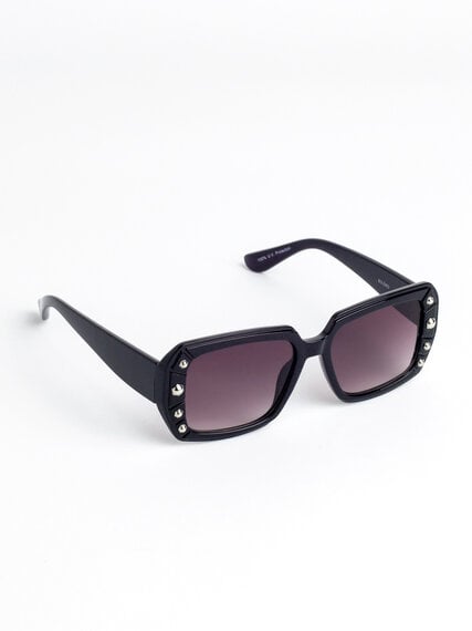 Black Sunglasses with Silver Rivets Image 1