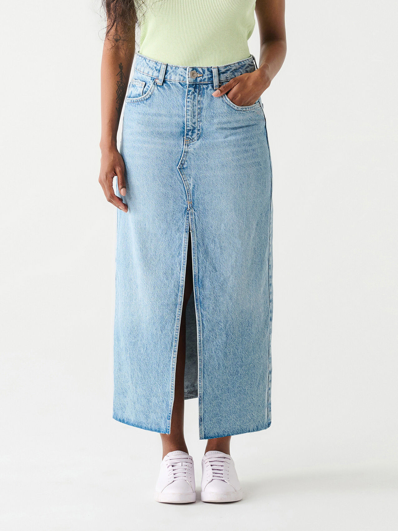 Maxi denim skirts home depot 2025