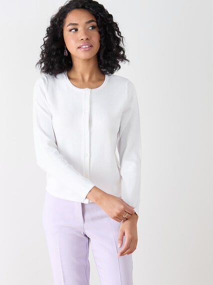 Petite Long Sleeve Button Down Knit Cardigan Image 4