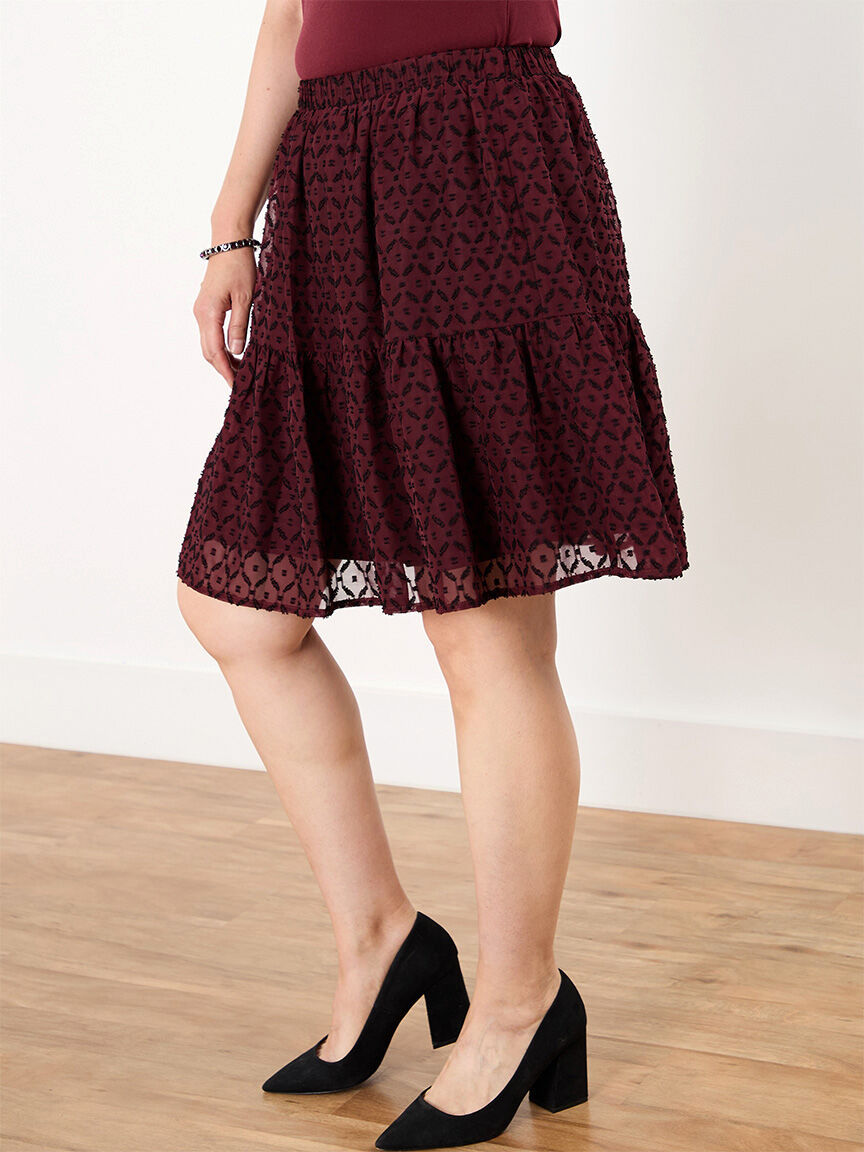 Textured Knee Length Skirt Cleo 4000011149