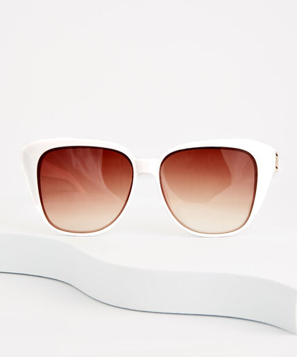 White Cat Eye Frame Sunglasses Image 2
