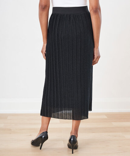Pleated Black Shimmer Skirt Image 3