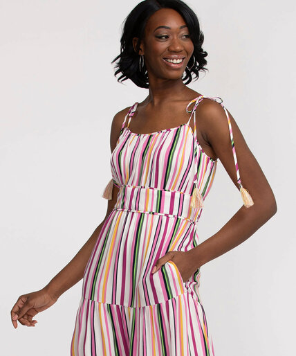 Striped Strappy Maxi Dress Image 2