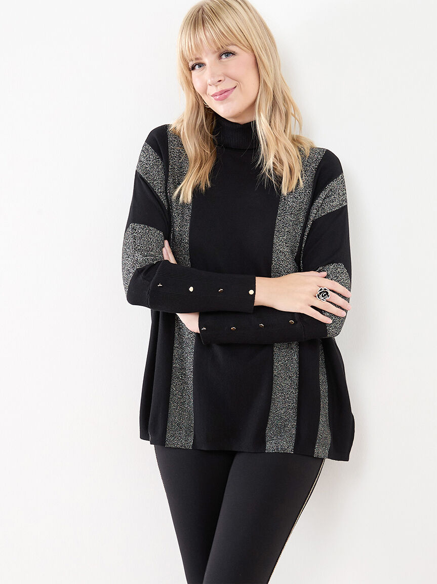Black shimmer sweater sale