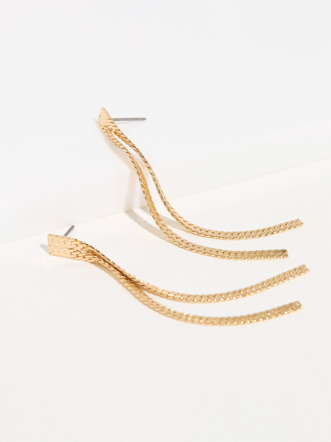 Gold chain tassel earrings sales