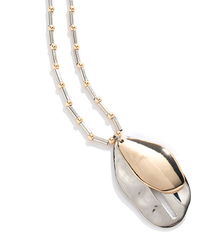 Two-Tone Metal Necklace Image 1