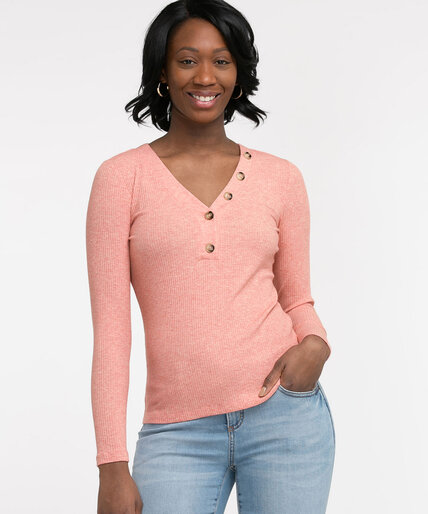 Button Detail Long Sleeve Top Image 1