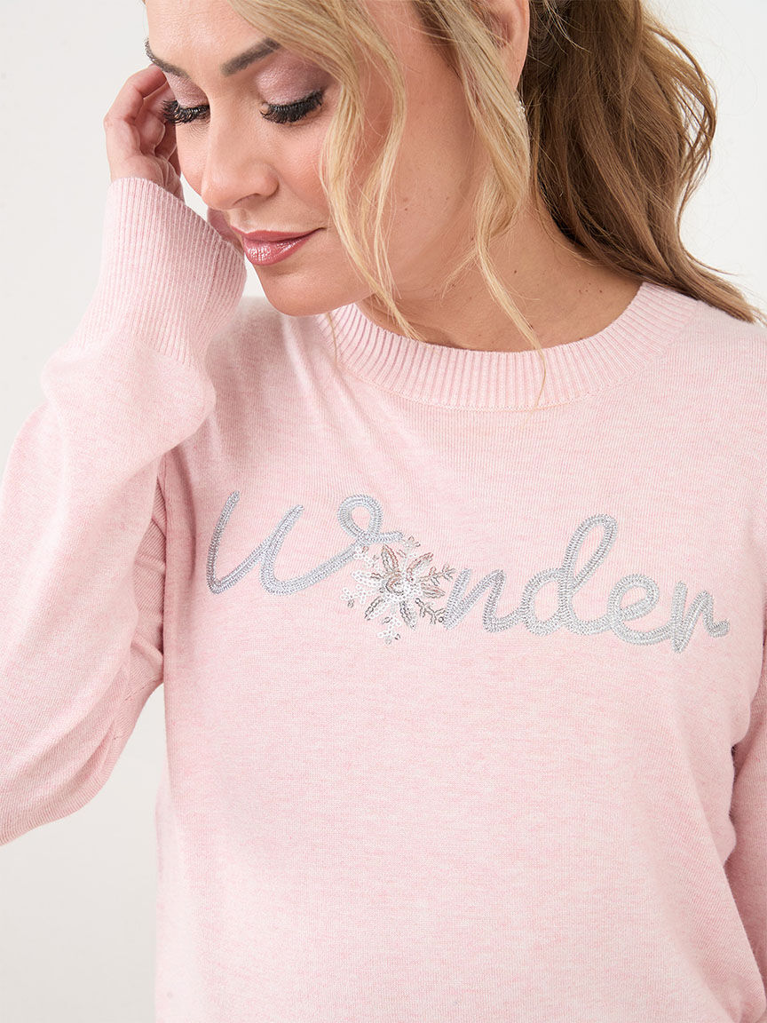 Pink holiday sweater discount