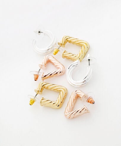 Small Tri-Colour Multi-Pack Earrings