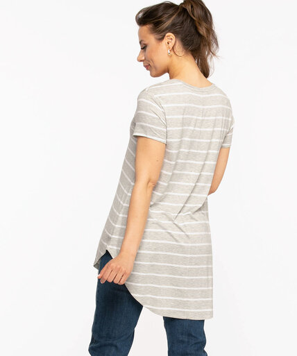 Striped Short Sleeve Tunic Top Image 3