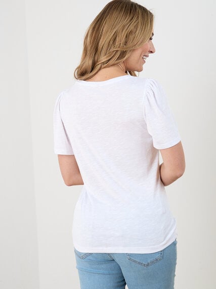 Petite Short Flutter Sleeve Scoop Neck T-Shirt Image 4