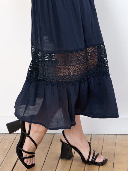 Gauze Peasant Skirt with Lace Detail Image 2