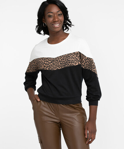 French Terry Animal Chevron Pullover Image 4