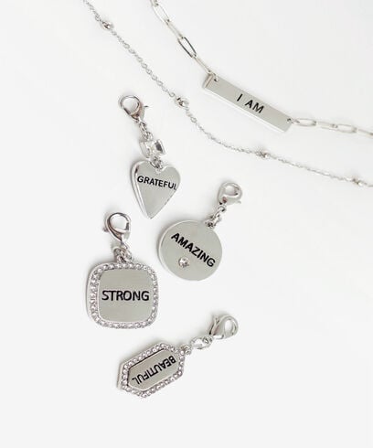 Long Silver Convertible "I Am" Necklace