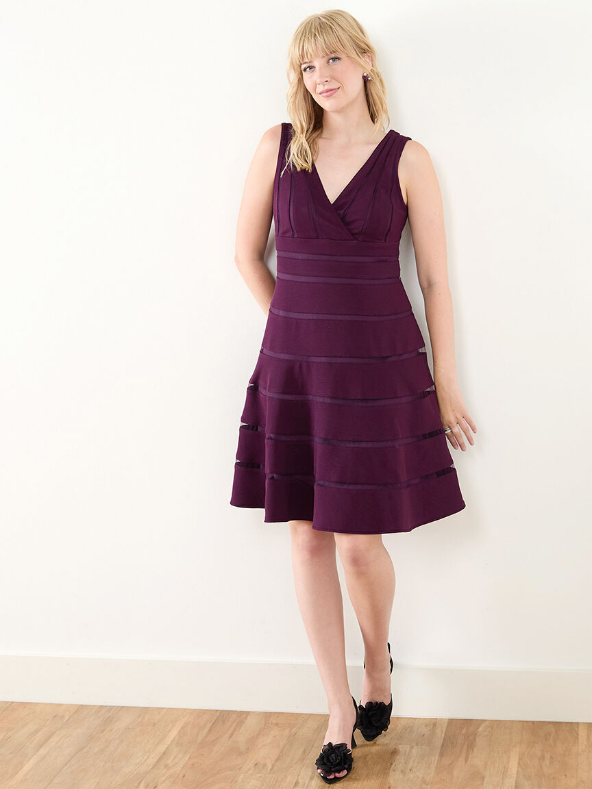 Illusion fit and flare dress discount