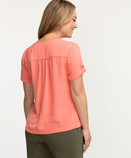 Short Sleeve Button Front Blouse Image 2