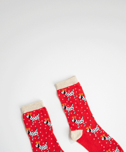 Holiday Dalmatian Sock Image 1