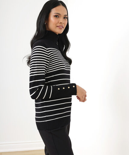 Petite Turtleneck Sweater with Button Detail Image 3