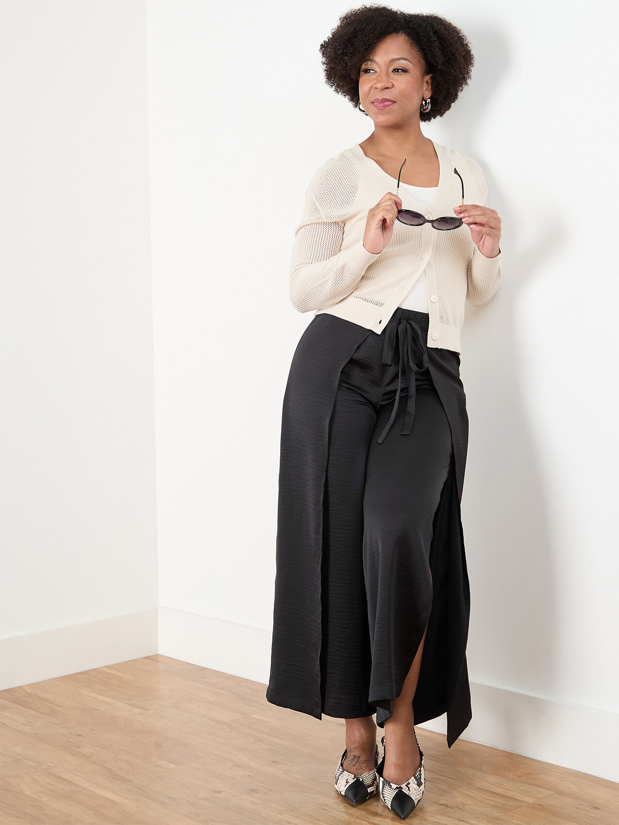 Air Flow Tie Front Wide-Leg Pant