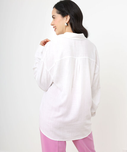 Low Impact Long Sleeve Relaxed Linen Shirt Image 3