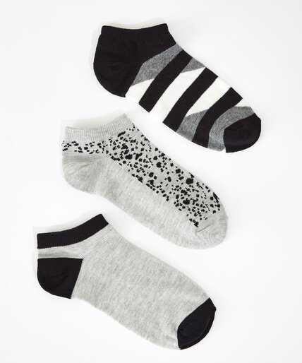 Patterned 3-Pack Ankle Socks