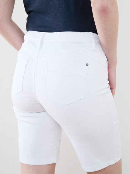 Lily Slim White Denim Shorts Image 3