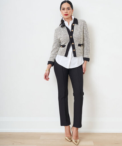 Knit Tweed Suit Jacket Image 5