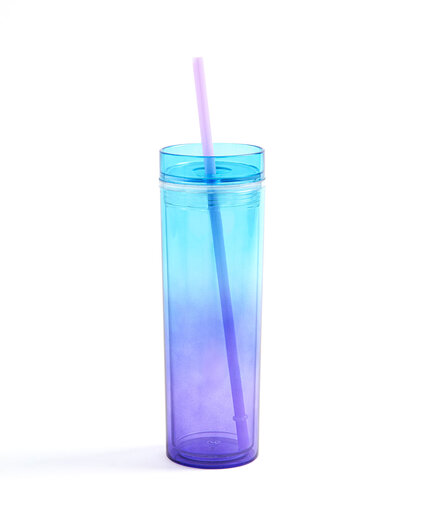 Tie-Dye Tumbler With Straw Image 1
