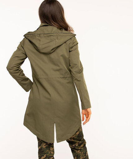 Olive Hooded Zip Front Anorak Image 3