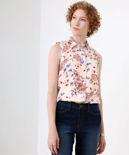 Sleeveless Button-Up Collared Blouse  Image 1