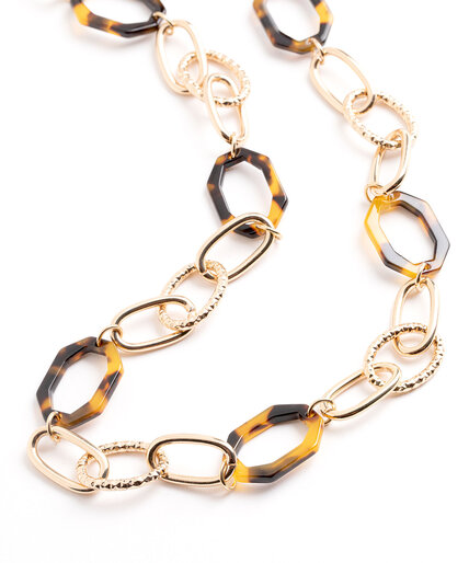 Gold & Tortoise Chain Link Necklace Image 1