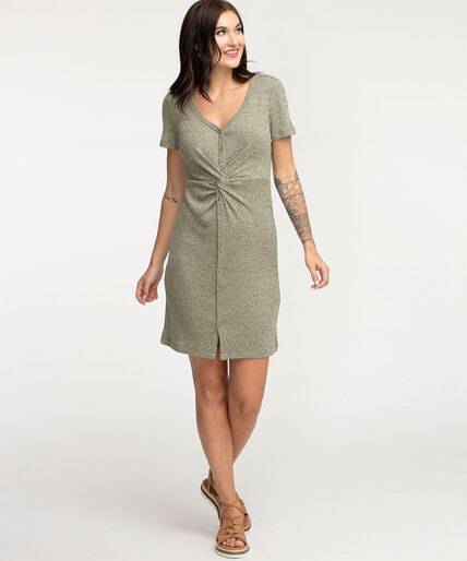 Ribbed Knot Front Dress Image 1