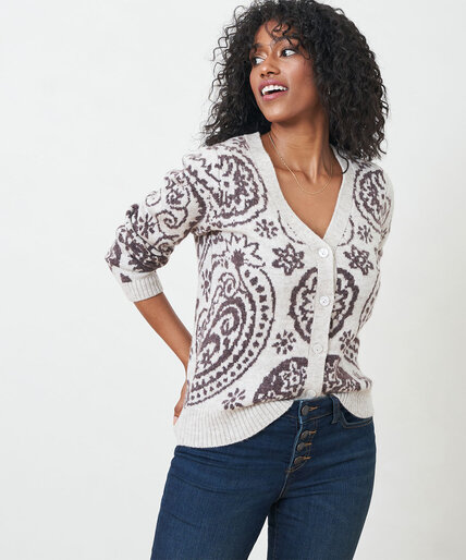 Patterned Button Front Cardigan Image 1