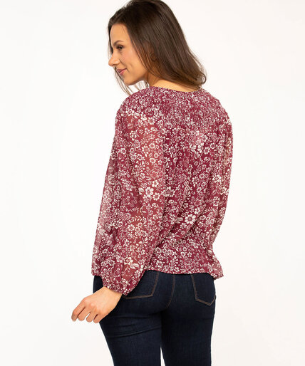 Floral Smocked Balloon Sleeve Blouse Image 4