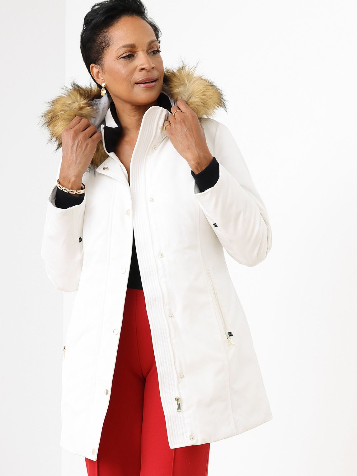White parka clearance coat womens