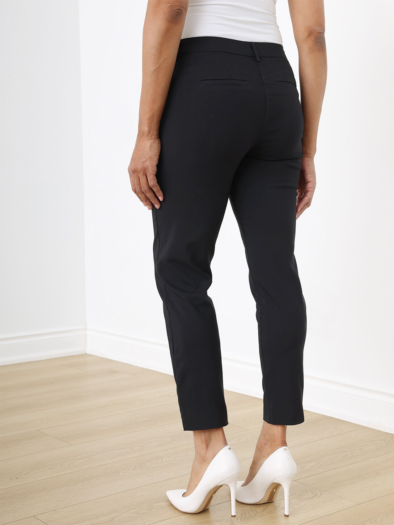 Christy Slim Black Ankle Pant Microtwill