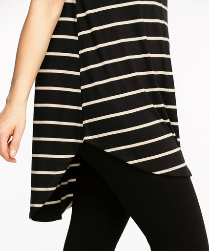 Striped Short Sleeve Tunic Top Image 5