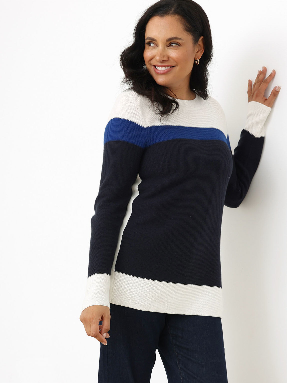 Colourblock Scoop-Neck Pullover Sweater
