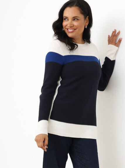 Colourblock Scoop-Neck Pullover Sweater Image 1
