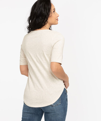 Cotton Blend Elbow Sleeve Tee Image 5