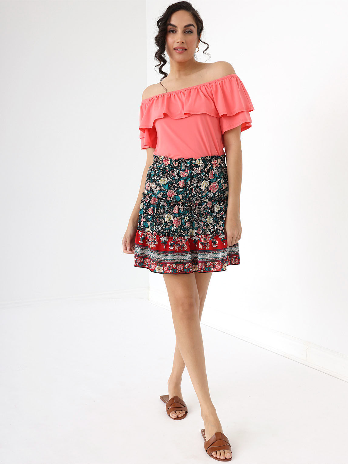 Ruffle clearance crepe skort