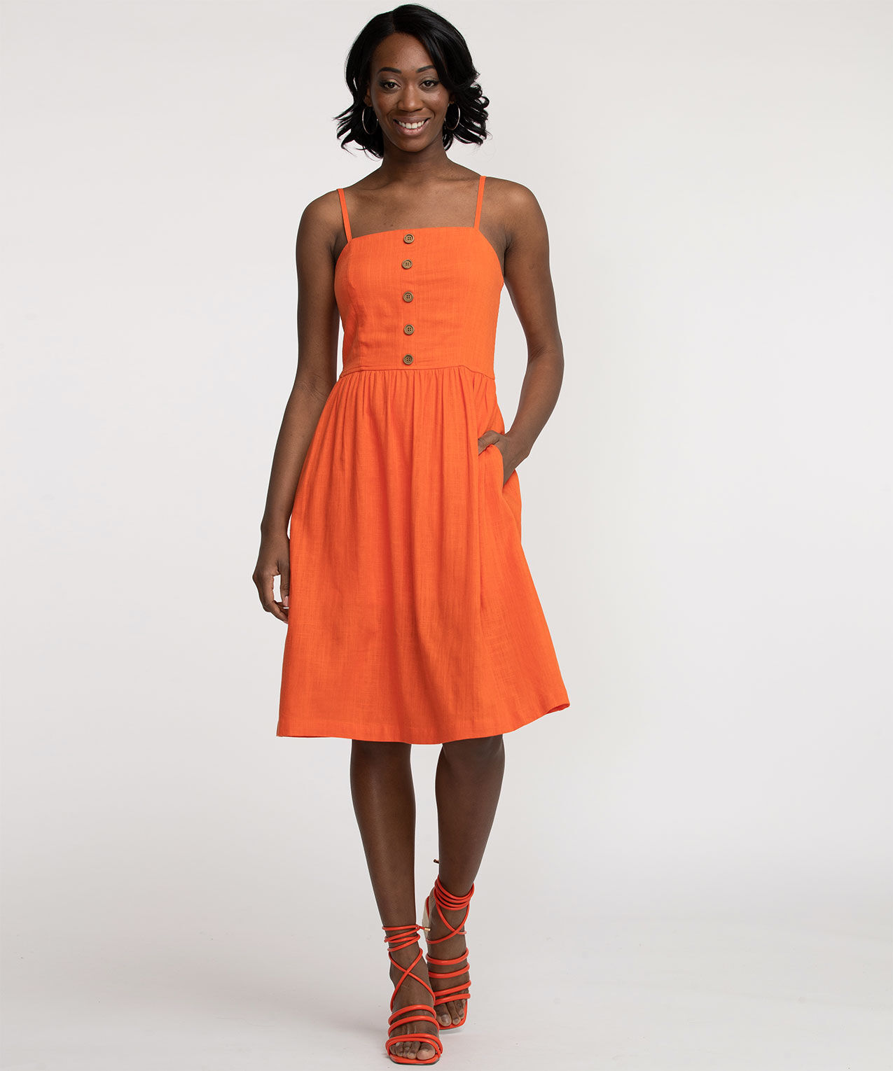Strappy fit and flare dress discount