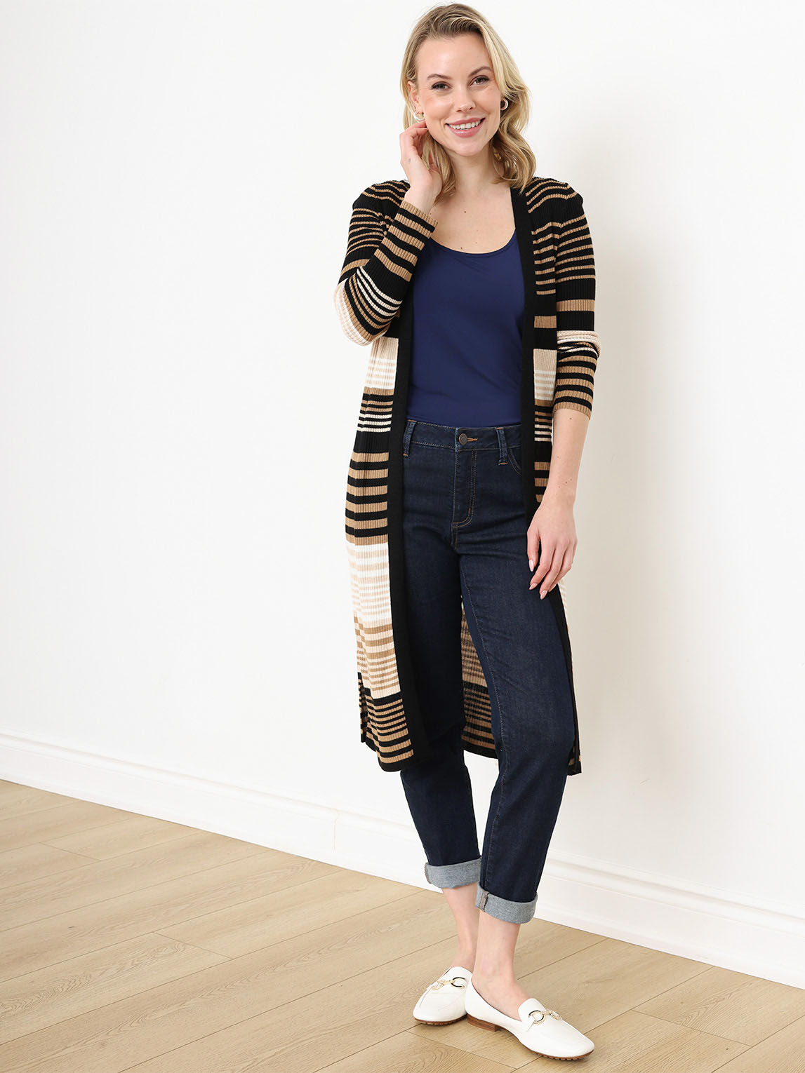 Petite Maxi Open-Front Cardigan Sweater