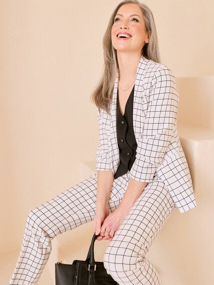 Ruched 3/4 Sleeved 1-Button Blazer Image 1