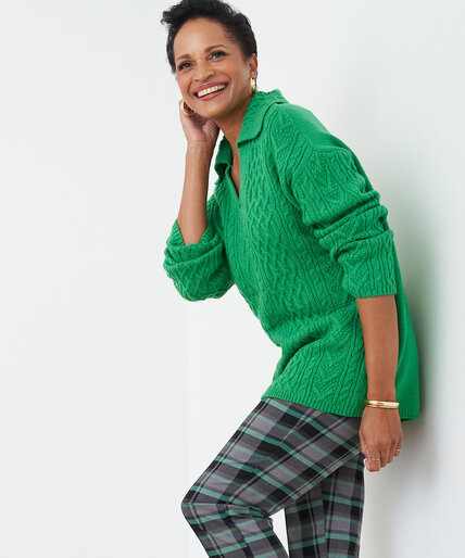 Relaxed Cable Knit Tunic Sweater Image 1