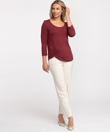 Ruched 3/4 Sleeve T-Shirt Image 1